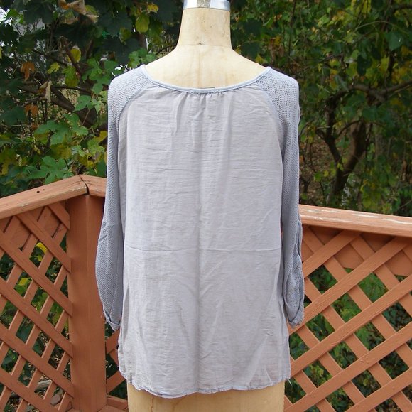 🇮🇹 NWT size M LOLA Boho top Gray blue - Picture 6 of 13